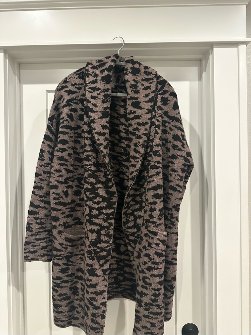 CALIA by Carrie Underwood Open-Front Animal Print Cardigan - Black & Brown